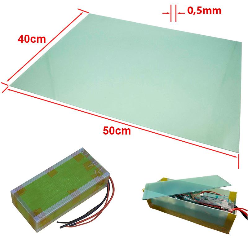 Glasvezel plaat 50x40cm 0,5mm