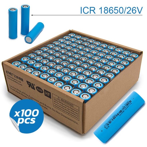 [BB-004] Cel 18650 2.55A/h 3C [EVE] - 100 stuks