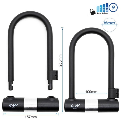 [CMM368] U-slot met zwarte EWLK021 sleutel