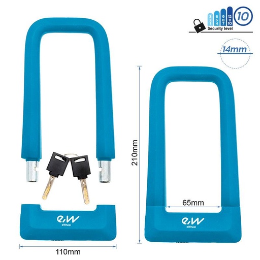 [CMM373] Blauw EWLK023 sleutel beugelslot