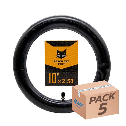 [CMM242] Black Cat 10x2.5 binnenband - recht ventiel -5st