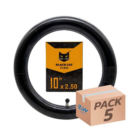 [CMM243] Black Cat 10x2.5 binnenband - 90x90 gebogen ventiel - 5st