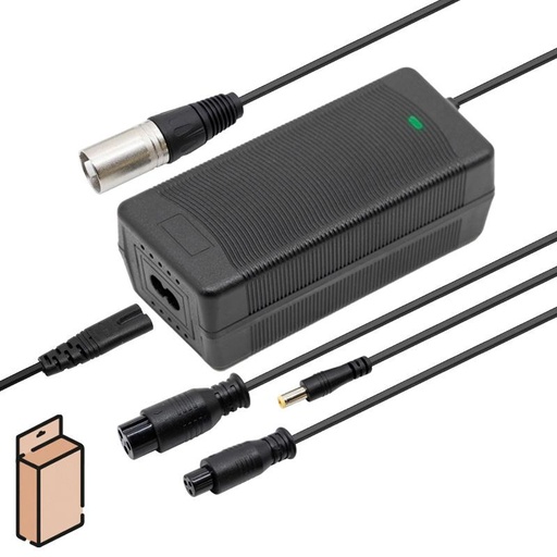 [BC-018] 52V Lader (58,8v uitgang) 2A met DC/GX16/GX12/XLR connectoren
