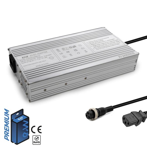[CMM389] Oplader 52V (uitgang 58,8v) 7A connector GX16 